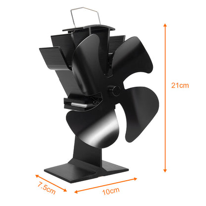 4 Blade Heat Powered Wood Stove Fan VDSF614S VODA SHOP