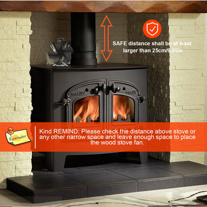 VODA Wood Burner Stove Fan Heat Powered Stove Fan with Bracket for Buddy Heater/Pellet/Wood stove/Fireplace VODA SHOP