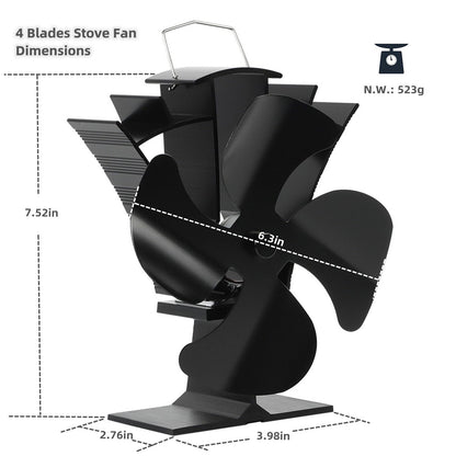 4 Blade Stove Fan VDSF684B VODA SHOP