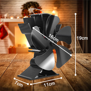 VODA Heat Howered 5 Blades Wood Stove Fan with Bracket VODA SHOP