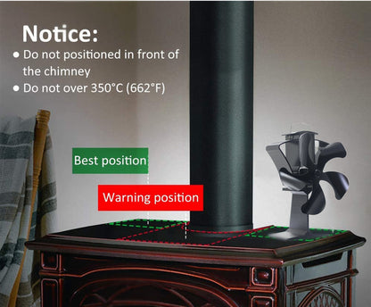 Wood burning 5 blades free standing stove fan VDSF685B VODA SHOP