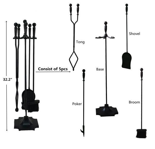 VODA™️ FIREPLACE TOOLS SET VDTS205BL VODA SHOP